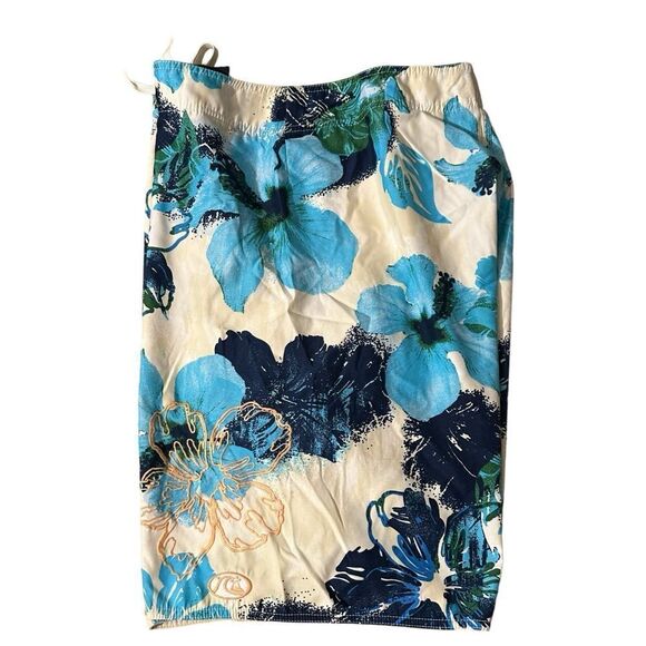 Quiksilver Edition ~ Mens White and Blue Floral Boardshorts ~ size 36 - Picture 4 of 14